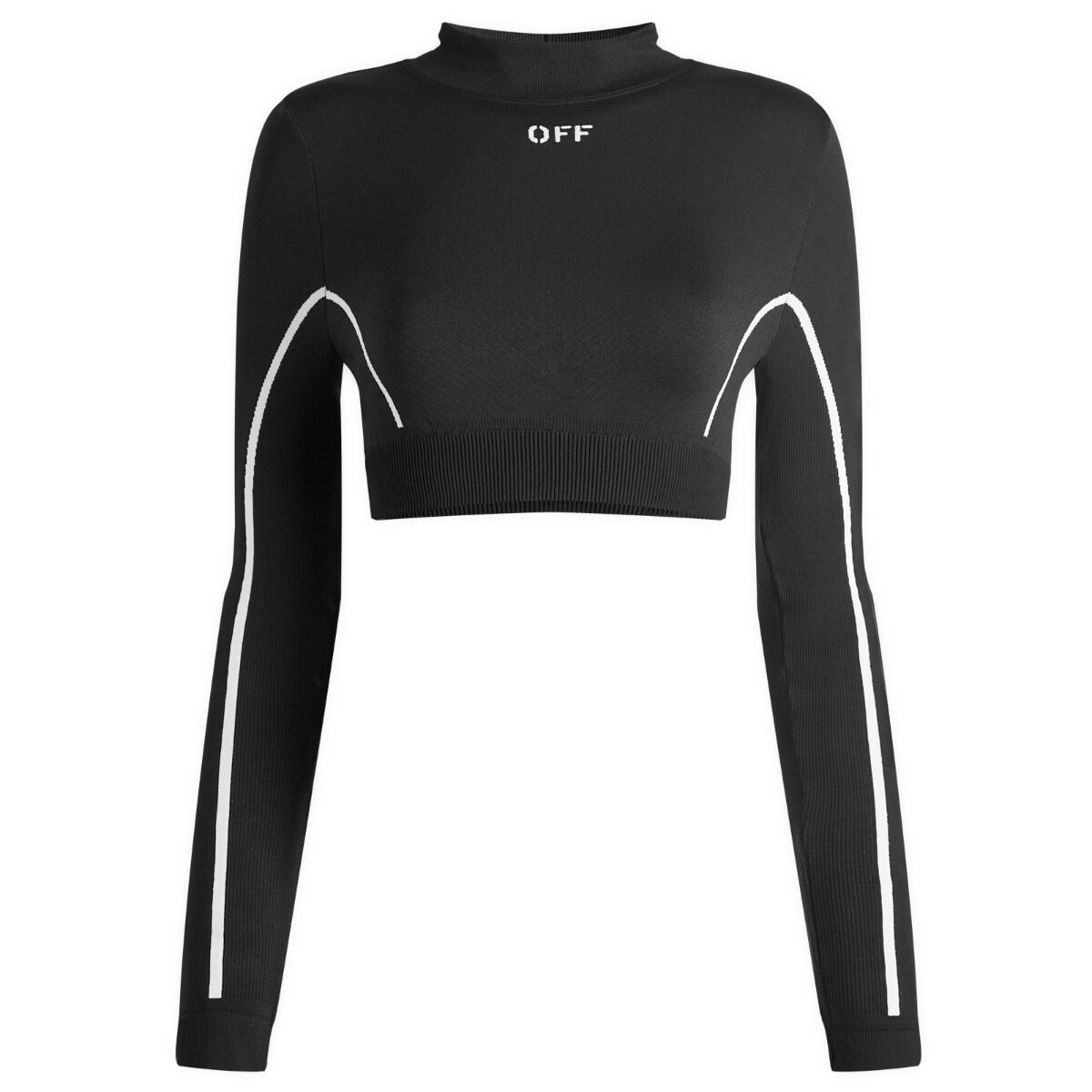 

Лонгслив Off-White Crop Logo Long Sleeve Top, черный