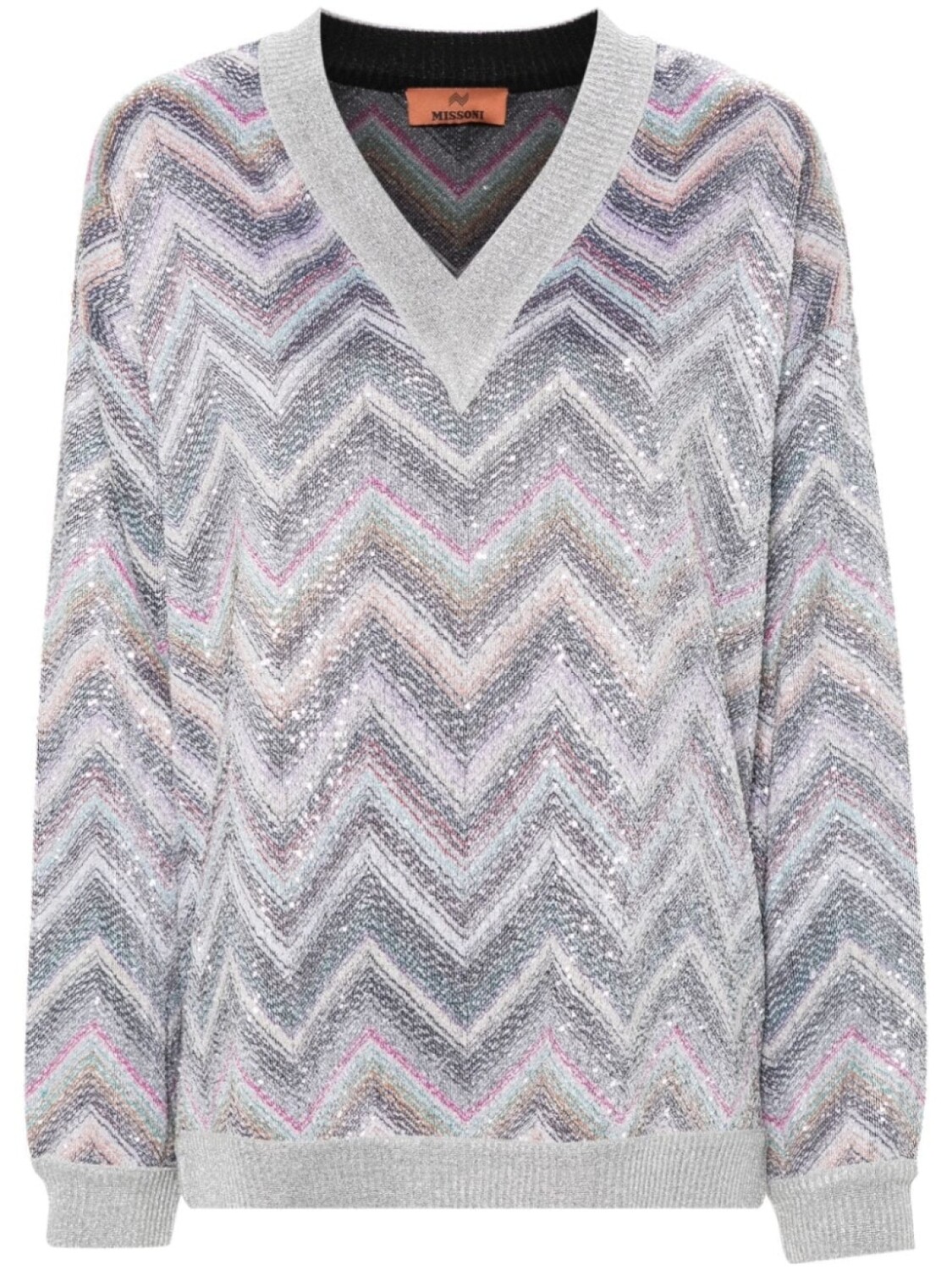 

Missoni джемпер с пайетками и узором зигзаг, серый