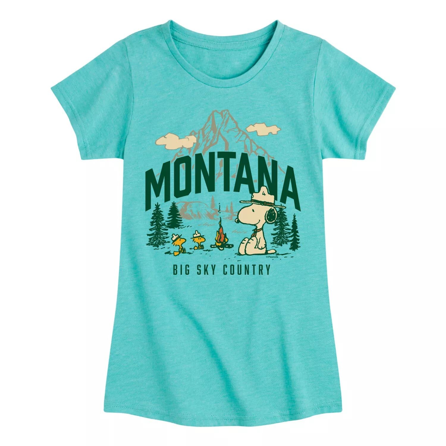 

Футболка с рисунком Peanuts Montana для девочек 7–16 лет для кемпинга Licensed Character