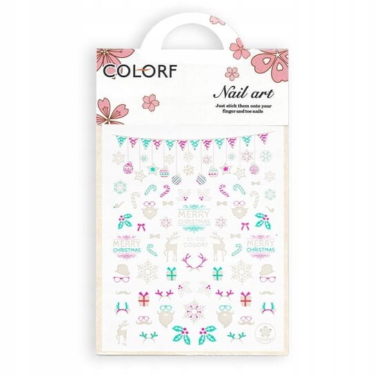 

Тонкие самоклеящиеся новогодние наклейки для ногтей Colorf CY-020, AllePaznokcie