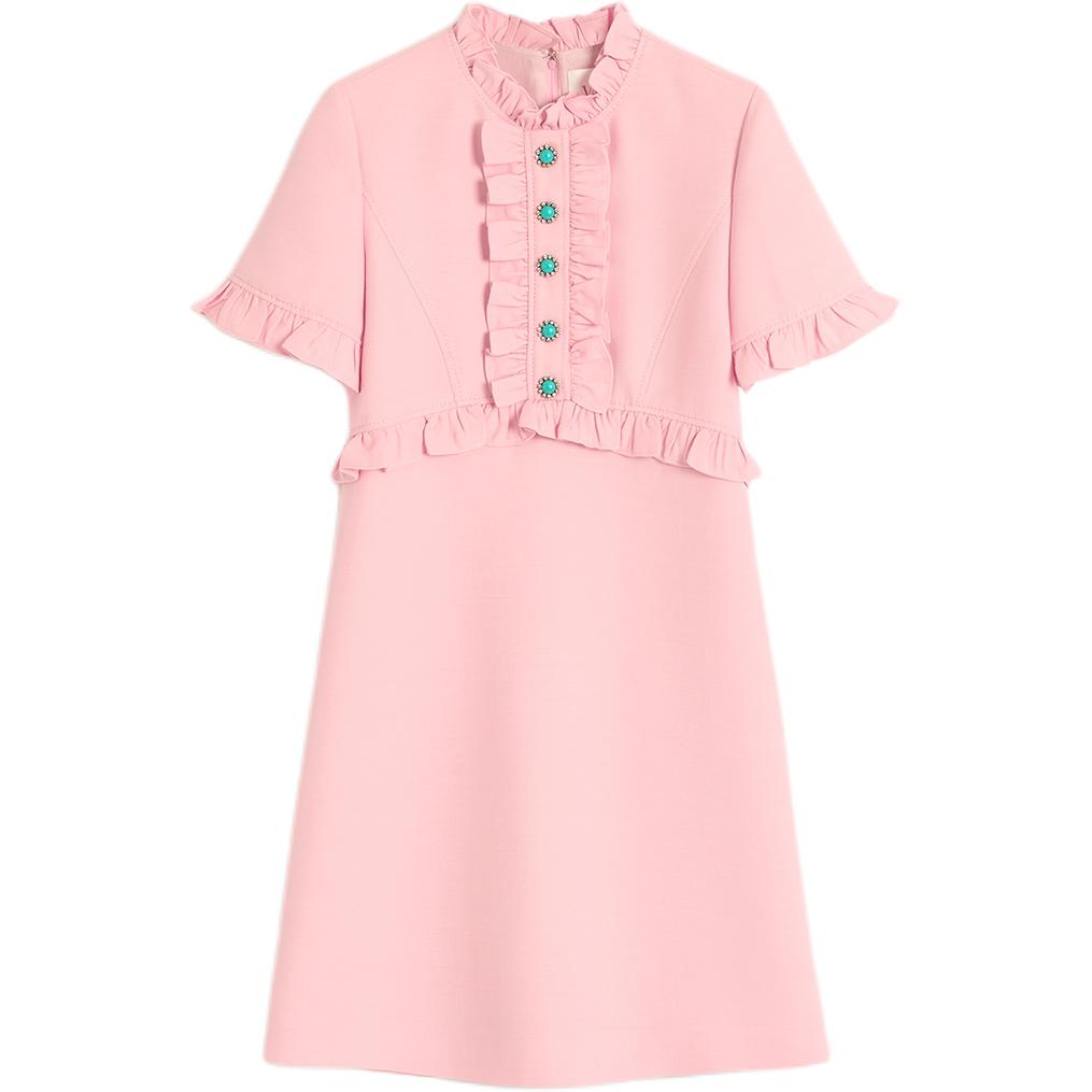 

Valentino FW24 Платье с короткими рукавами женское розовое