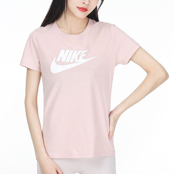 Футболка (WMNS) Nike AS W Nike Sportswear Tee ESSNTL ICON FUTUR PINK OXFORD, розовый — фото 2