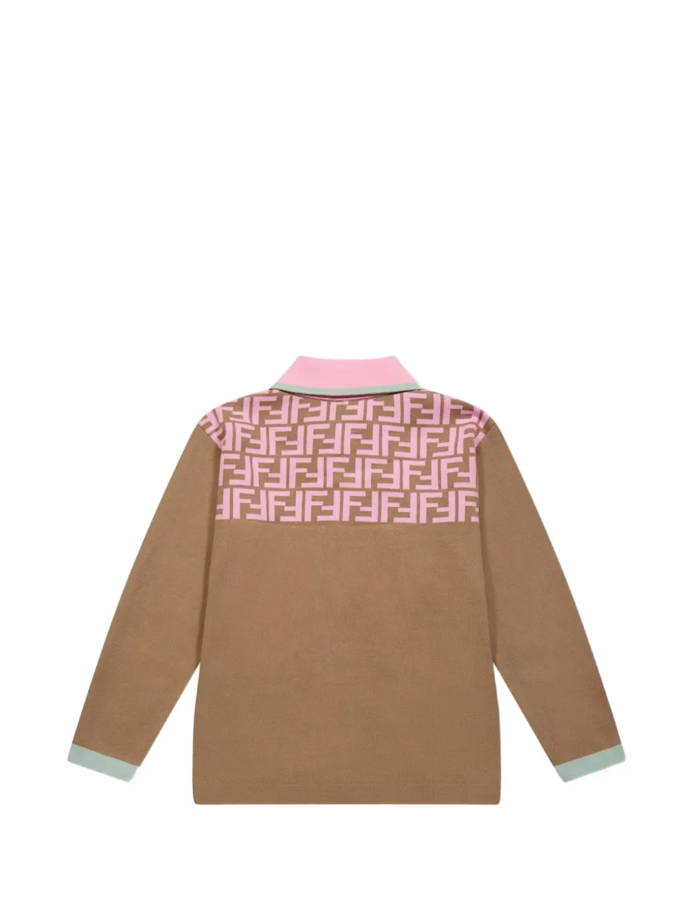 Кардиган с узором на пуговицах Fendi Kids, коричневый — фото 2