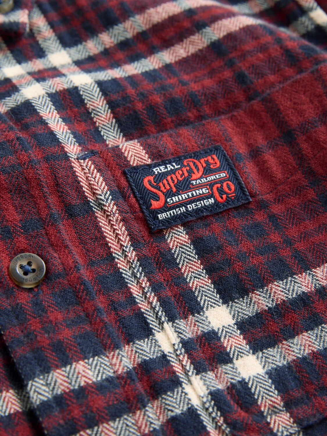 Superdry & Co Рубашка на пуговицах Regular fit в красном цвете — фото 4
