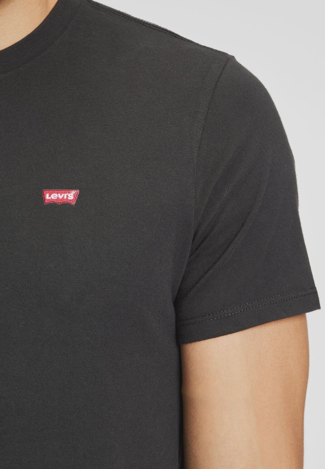 Футболка The Original, хлопок, однотонная, мужская Levi's, черный — фото 4