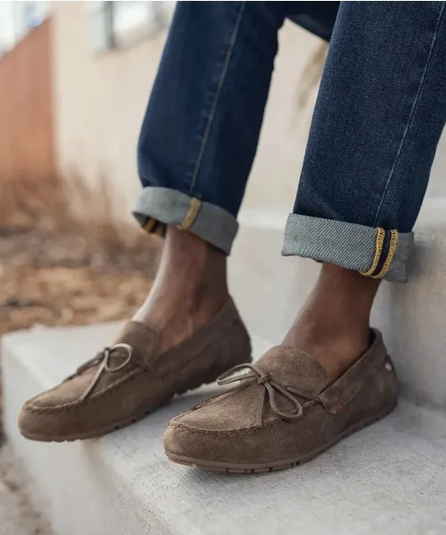 Мужские замшевые мокасины Minnetonka LOAFER MOC коричневые