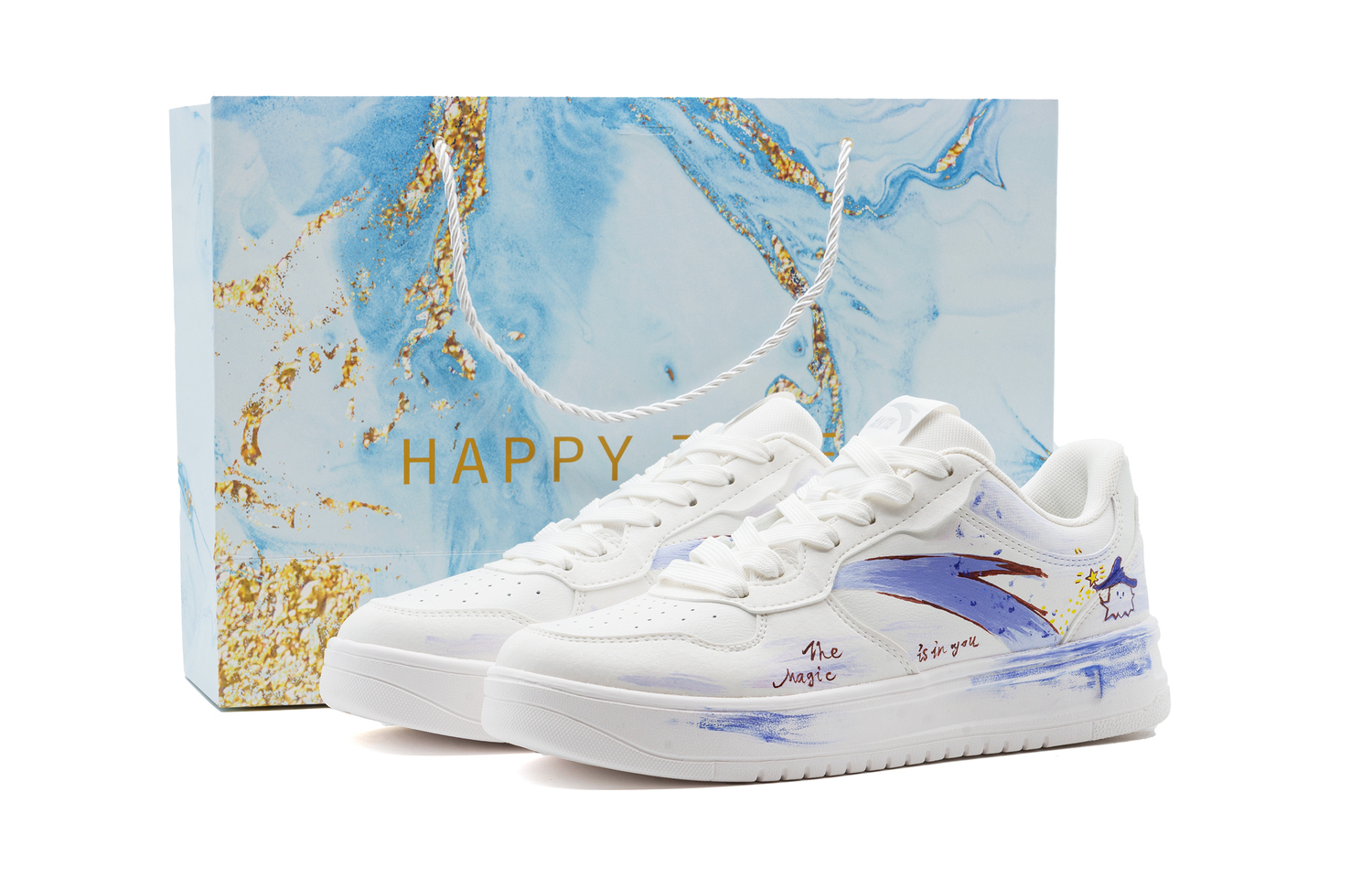 

ANTA Расслабленные амортизирующие износостойкие низкие скейтборд кроссовки унисекс белый фиолетовый - белый фиолетовый, цвет White Purple