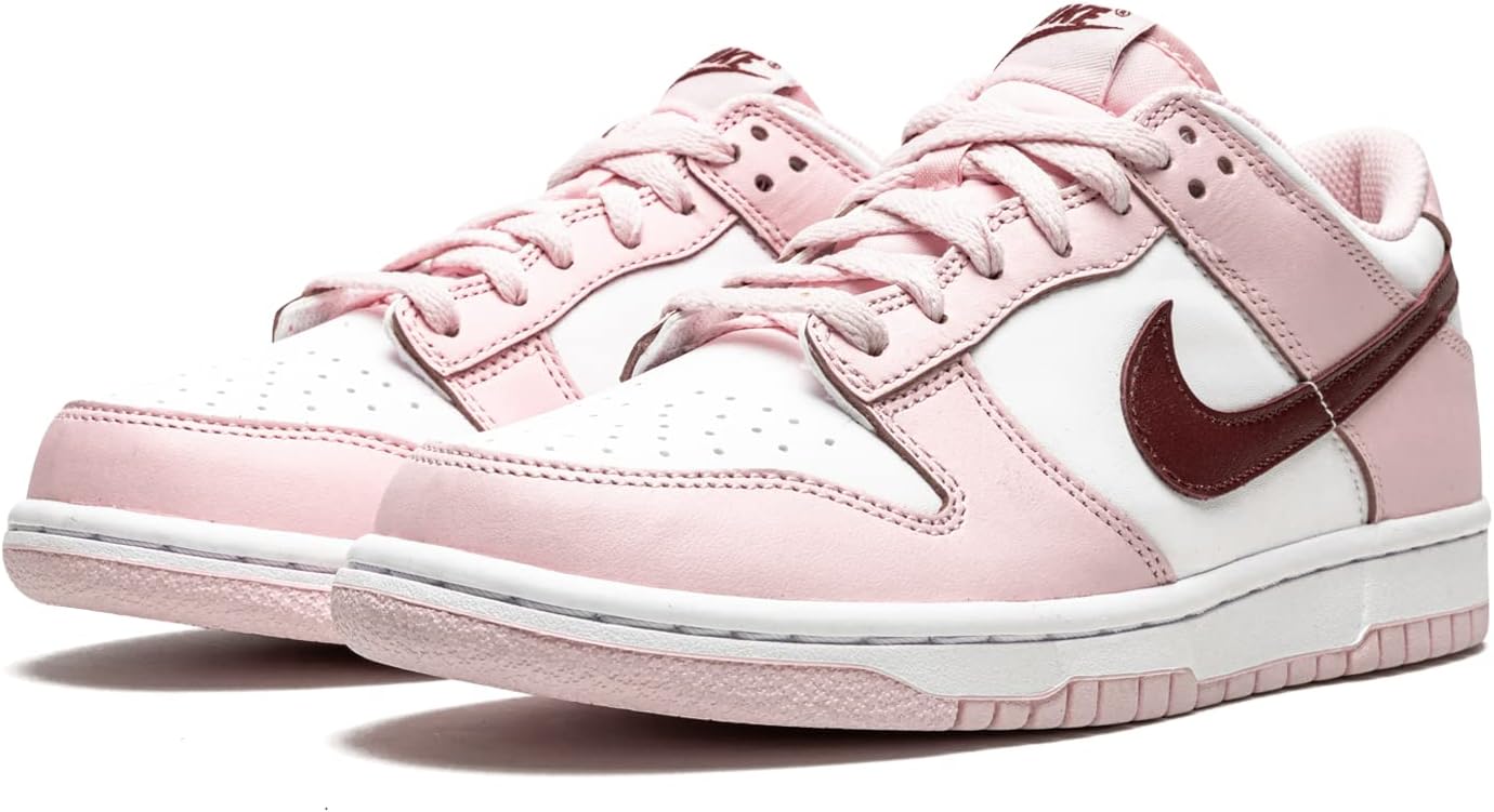Кроссовки Nike Boys' Dunk Low SE, белый/розовый/бордовый — фото 2