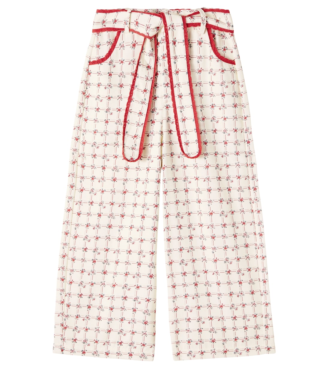 

Прямые брюки из хлопка с цветочным принтом Lissy Bebe Organic, Geometric Roses