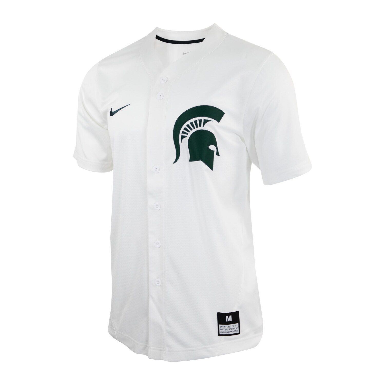 

Мужская белая бейсбольная майка Michigan State Spartans Replica Nike, Белый, Мужская белая бейсбольная майка Michigan State Spartans Replica Nike