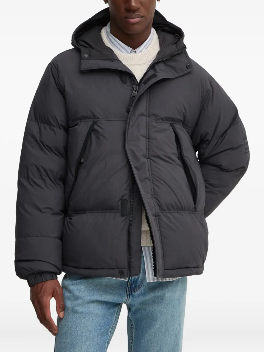 

Стёганая куртка с капюшоном и нашивкой-логотипом Timberland, черный