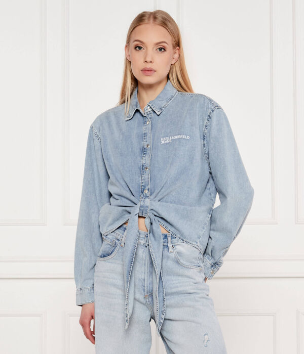 

Рубашка джинсовая Cropped fit Karl Lagerfeld Jeans, синий