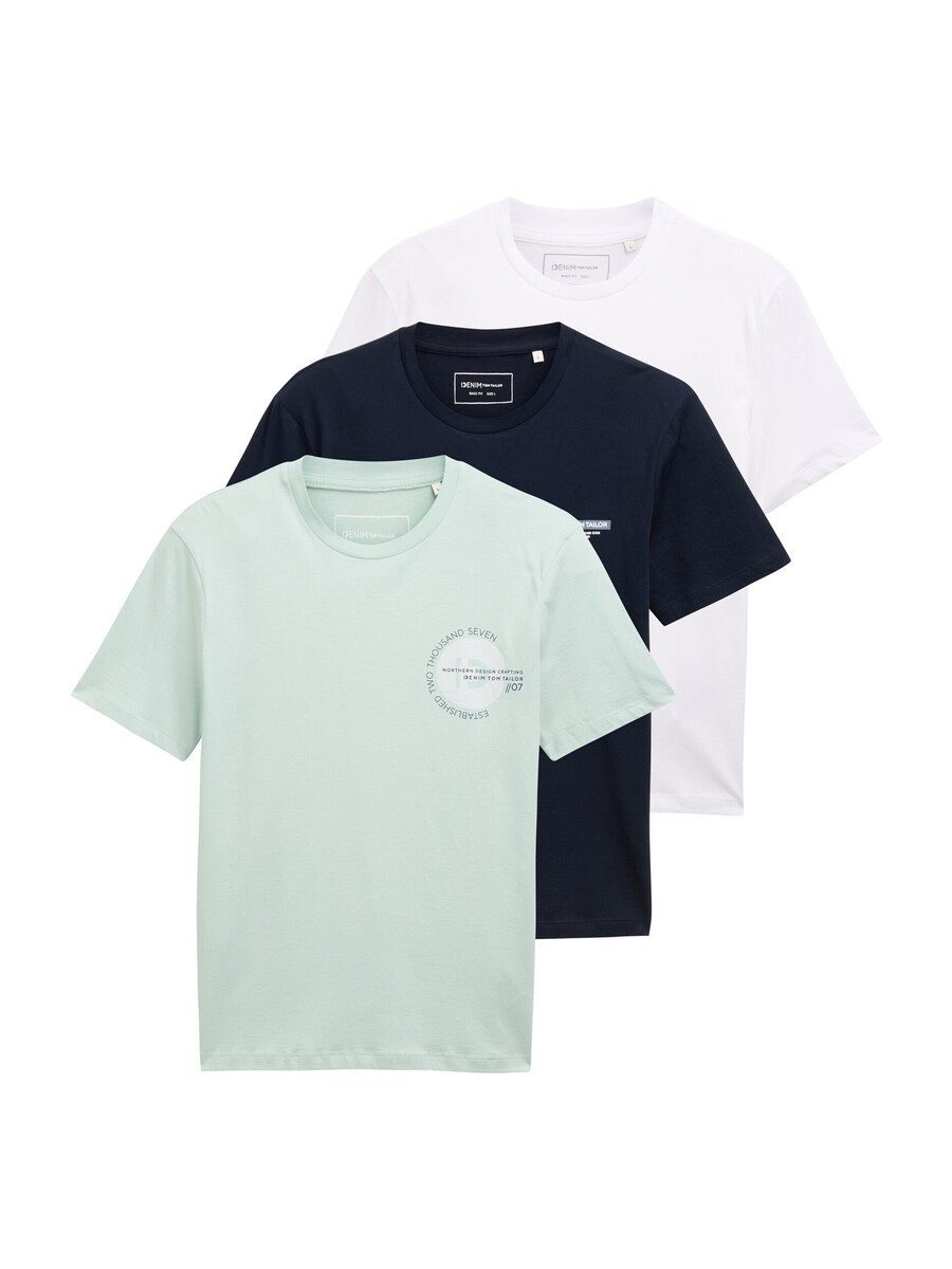 

Рубашка TOM TAILOR DENIM, цвет marine blue/Pastel green/White