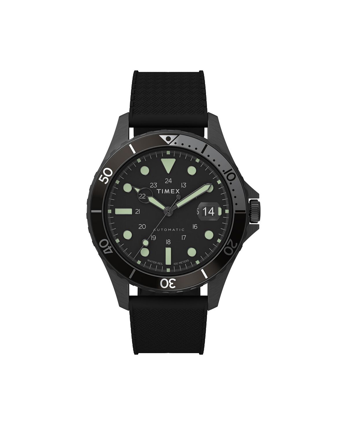 

Мужские часы Navi с черным каучуковым ремешком, 41 мм Timex