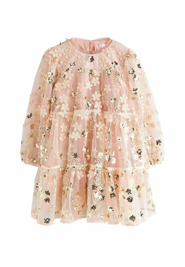 Коктейльное платье/вечернее платье Next, Pink Gold Embroidered Sequin