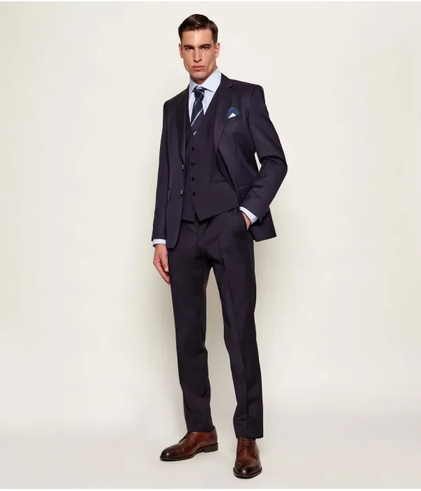 Шерстяные брюки H-Genius-MM-251 slim fit Boss, темно-синий — фото 2