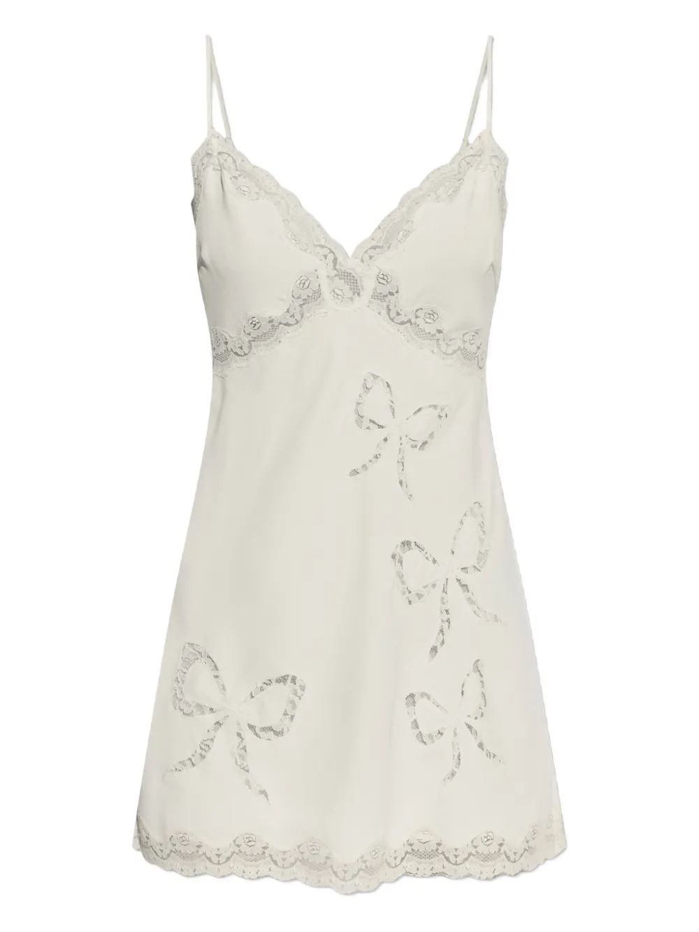 

Мини-платье Cori с кружевом и бантом Loveshackfancy, белый