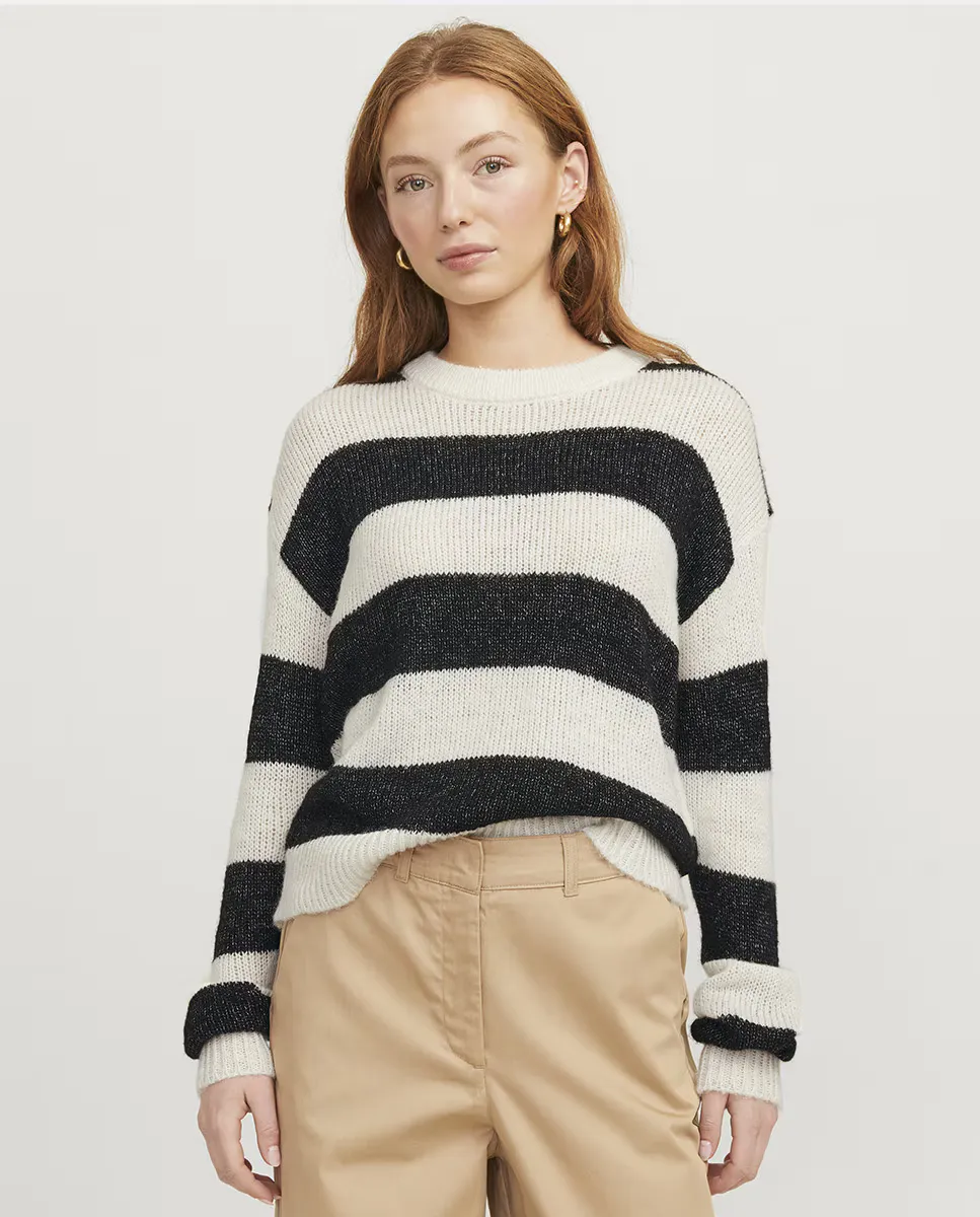 

Женский полосатый свитер Jack & Jones, черный
