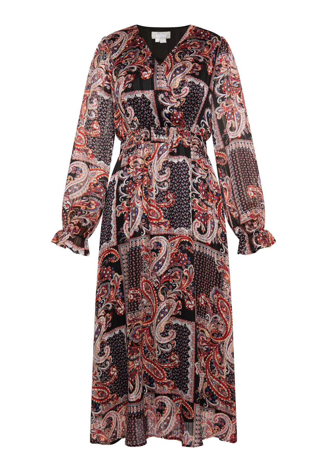 

Платье Usha Maxi Mit Paisley Print, черный