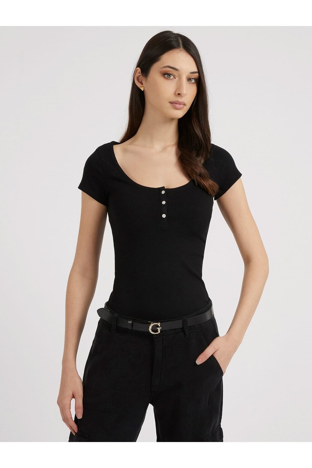 

Женская футболка Karlee Jewel W2YP24KBCO2-JBLK Guess, черный