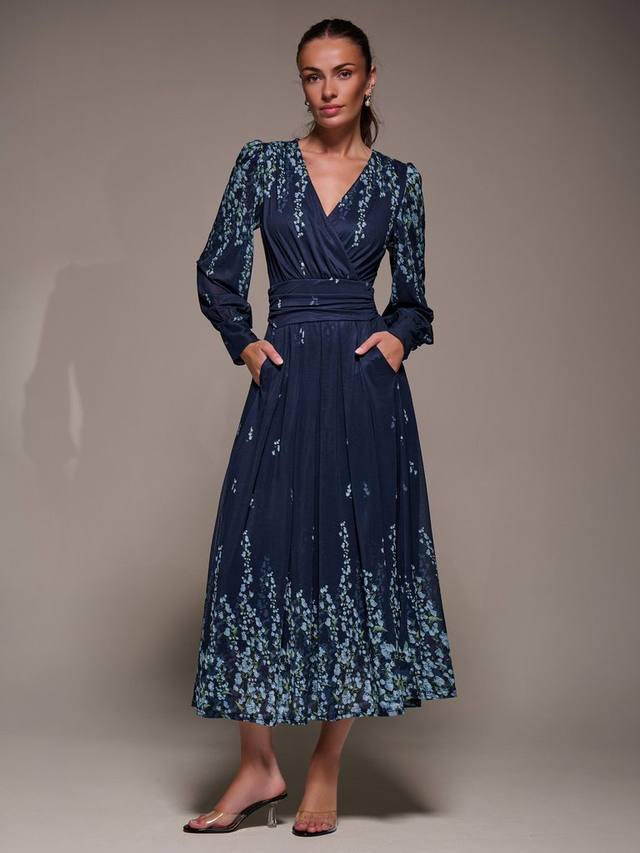 

Платье миди с принтом из сетчатой ткани Jolie Moi