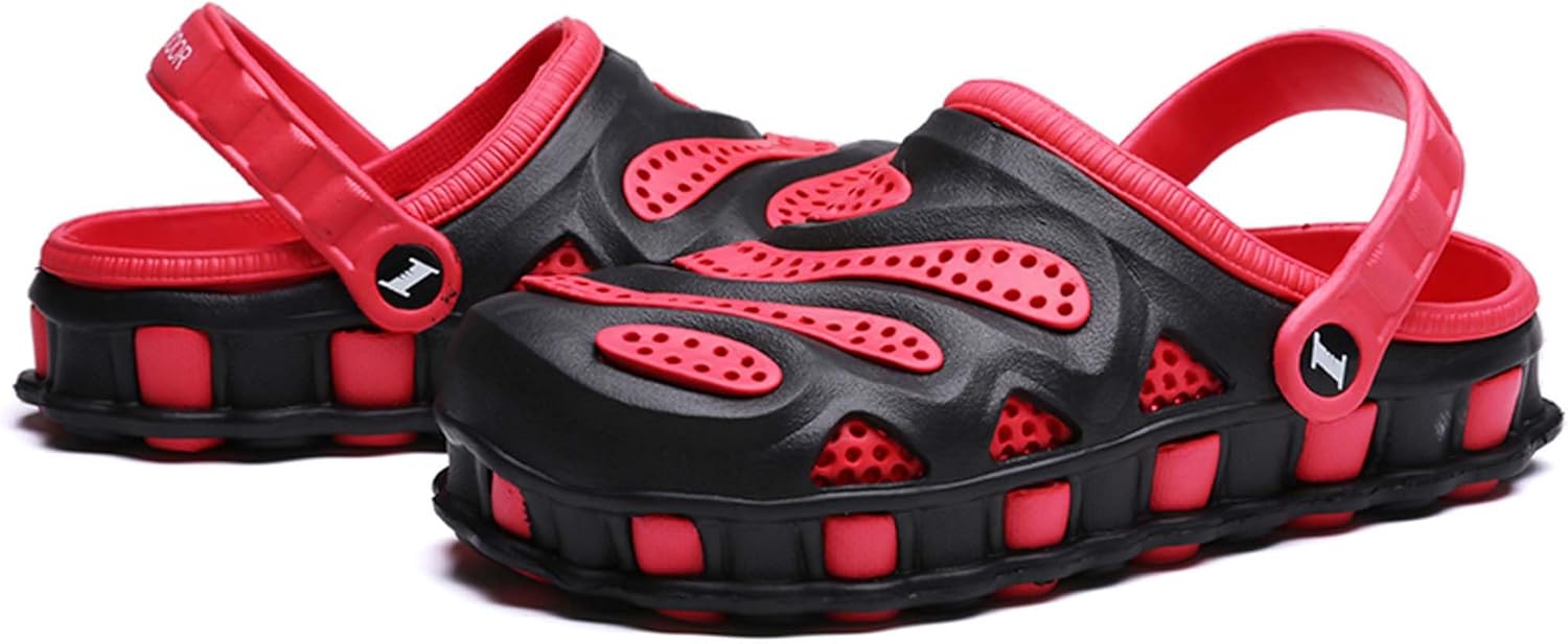 

Мужские сандалии с ремешком на спине, мелким отверстием, широким фасоном, противоскользящие, повседневные для пляжа и прогулок по воде Dzbajrqm, красный