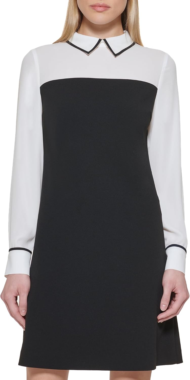 Женское мини-платье Tommy Hilfiger с длинными рукавами и воротником, Black — фото 2