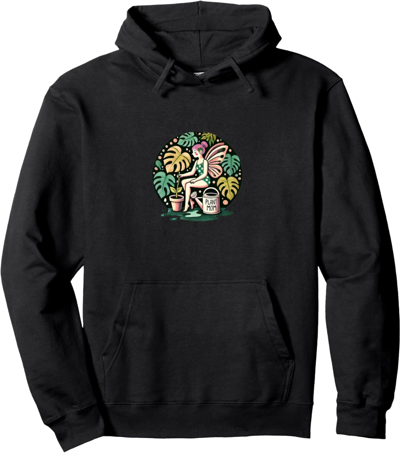

Худи с изображением феи-растения монстеры Vintage Monsteras Loves Snugg, черный