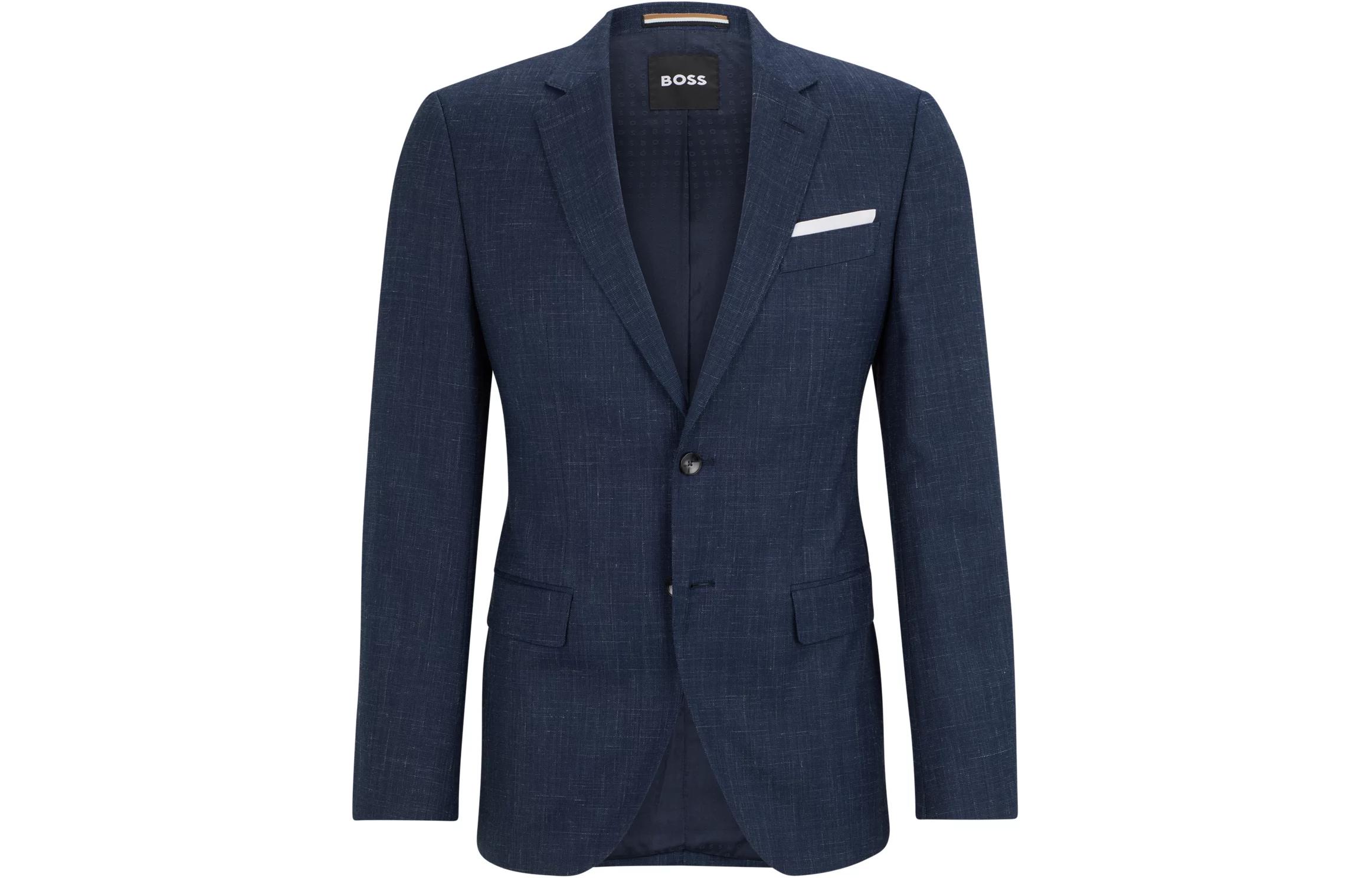 

HUGO BOSS Босс Однобортный Приталенный Жакет, Dark Blue