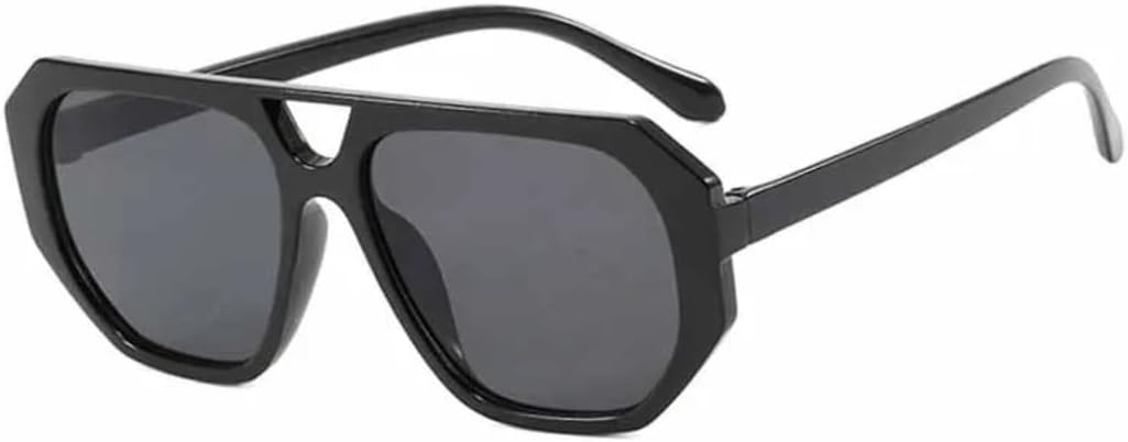 

Солнцезащитные очки с защитой UV400 | Большая оправа, двойная перемычка, цветные линзы | Для женщин и мужчин, для занятий спортом на открытом воздухе и вождения DSVIGF, Black Gray