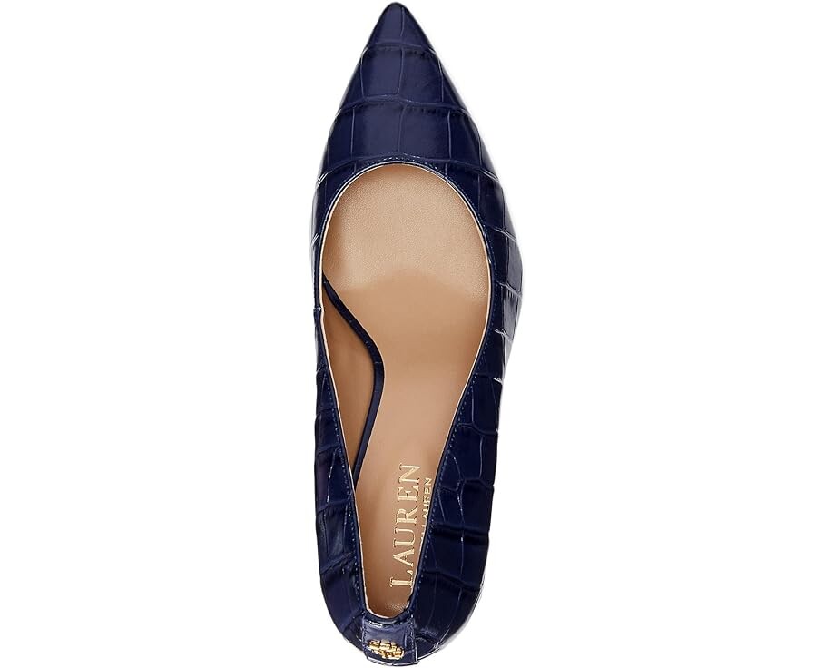 Туфли LAUREN Ralph Lauren Lanette Crocodile Embossed Leather Pumps, цвет Refined Navy — фото 2