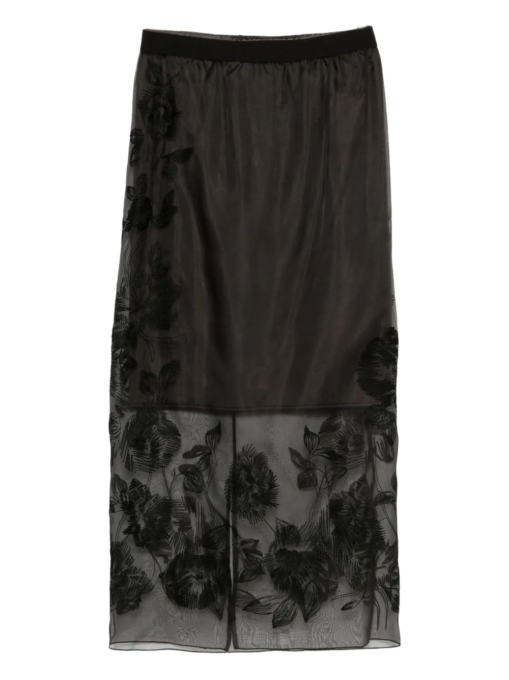 

Юбка с цветочной вышивкой Liviana Conti, коричневый