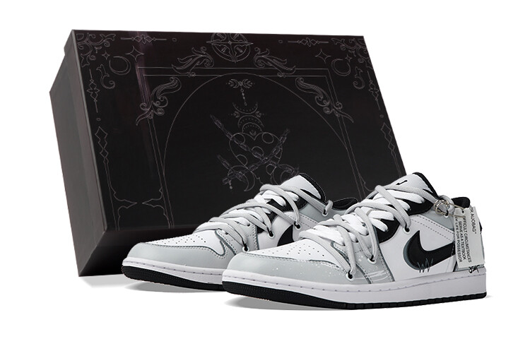 

Кроссовки Air Jordan 1 Vintage Basketball Shoes Men Low-top White/Gray, серый/белый