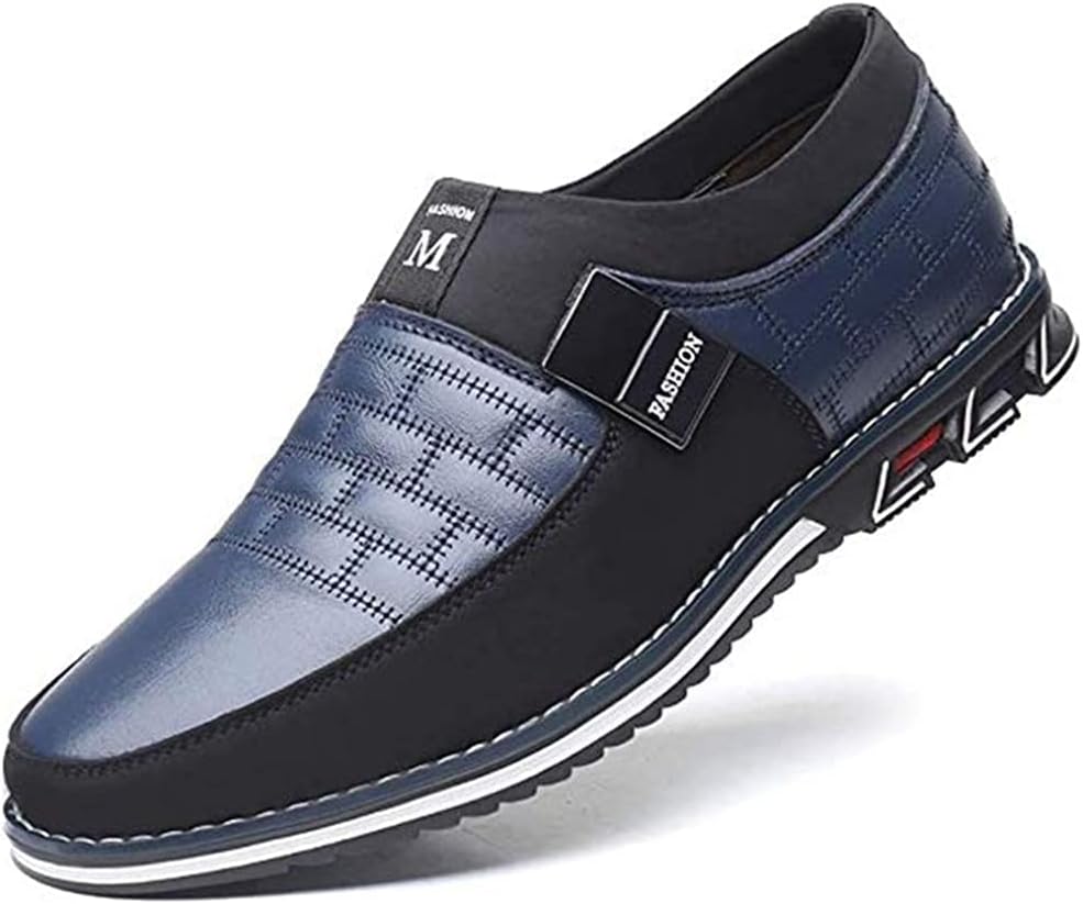 

Мужские повседневные кожаные слипоны мокасины для прогулок, спорта и повседневной носки, пенни-лоферы, комфортные модные туфли Asifn, синий