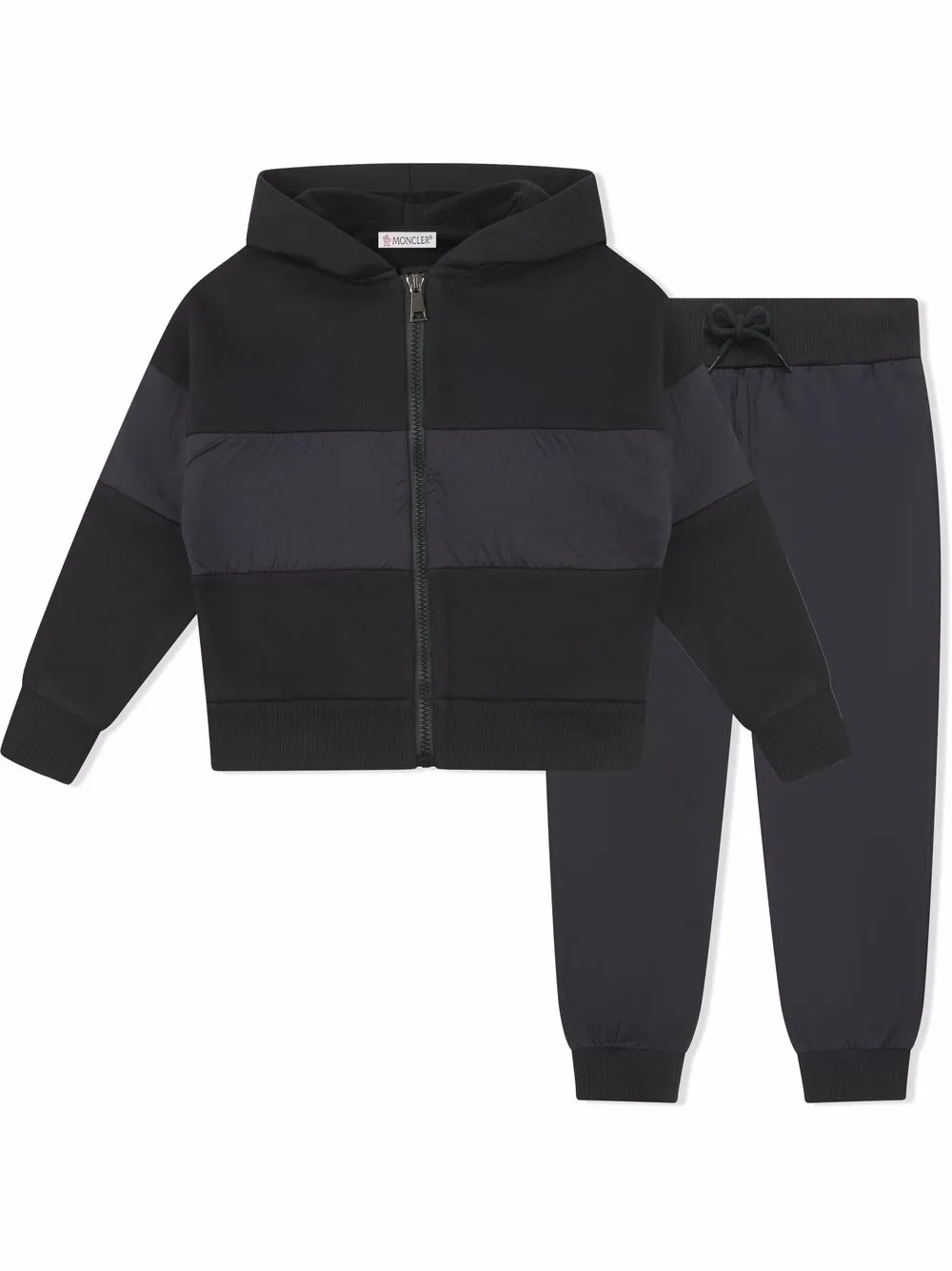 

Спортивный костюм в стиле колор-блок с логотипом Moncler Enfant, черный