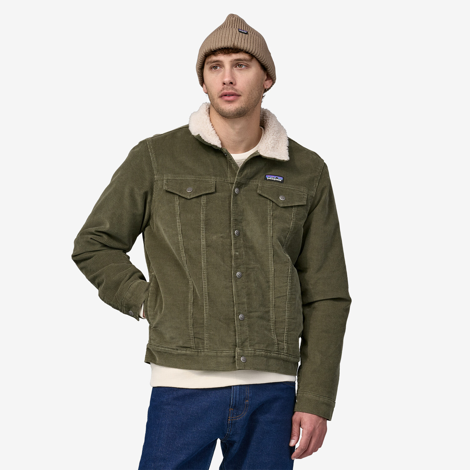 Мужская куртка дальнобойщика на ворсовой подкладке Patagonia, цвет Basin Green — фото 2
