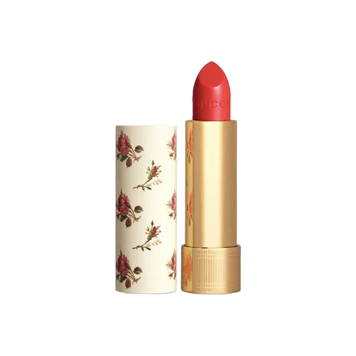 GUCCI Помада-бальзам Golden Tube Floral с увлажняющим кремом Qingsi Silk, #301 Coral Phantom