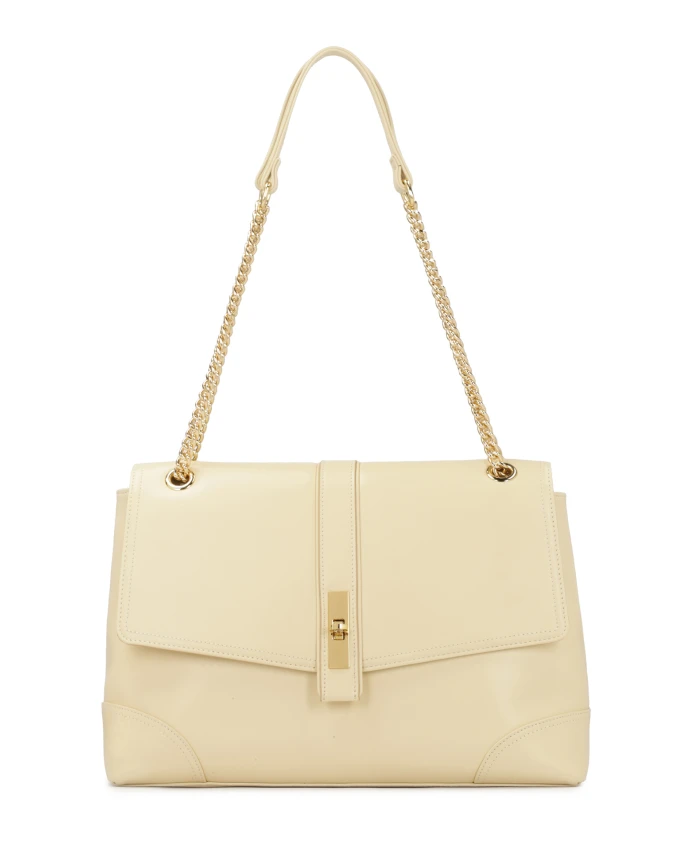 

Кремовая сумка через плечо с декоративной застежкой Kazar, бежевый