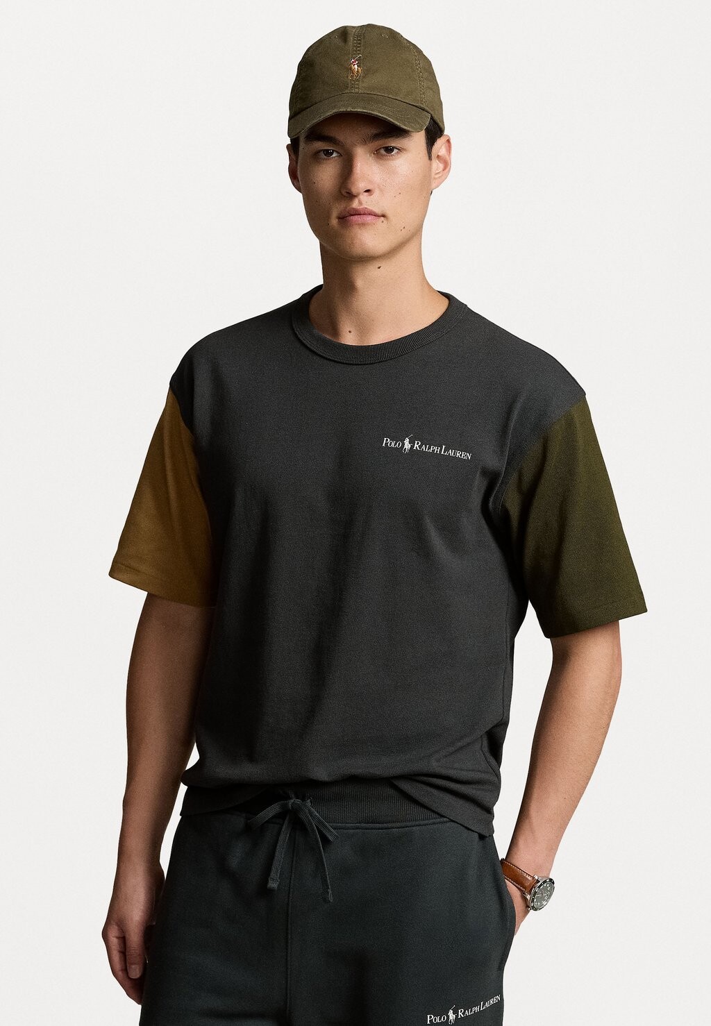 

Принт на футболке RELAXED FIT LOGO JERSEY T-SHIRT Ralph Lauren, черный