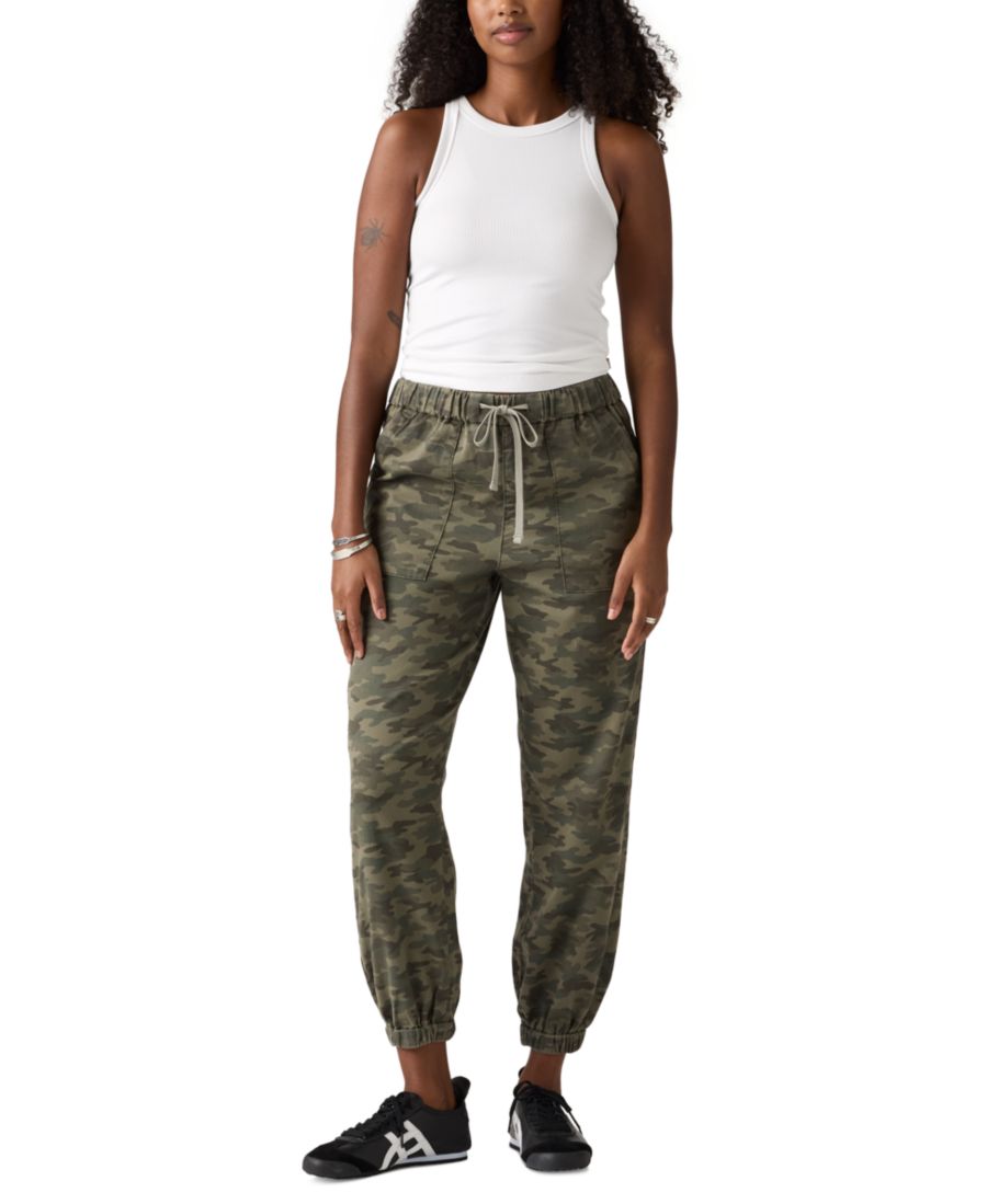 

Женские спортивные брюки средней посадки Essential Joggers Levi's, Army Green Emily Camo