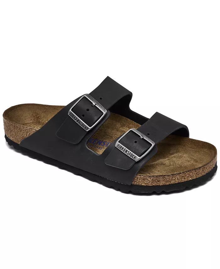 

Мужские сандалии Arizona Essentials с двумя ремешками из кожи от Finish Line Birkenstock, черный