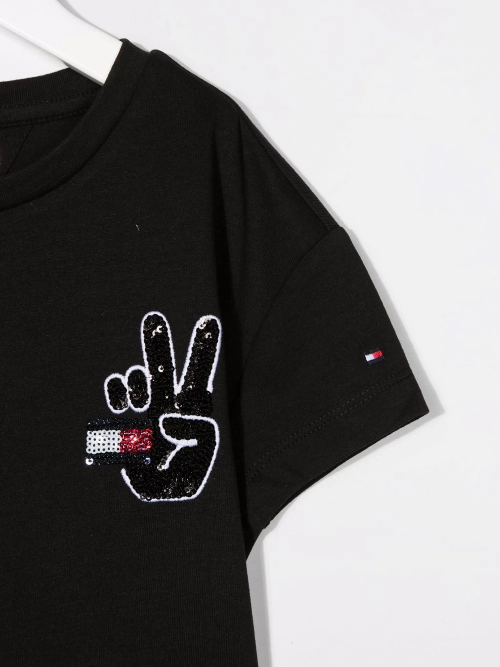 Футболка с вышивкой Tommy Hilfiger Junior, черный — фото 3