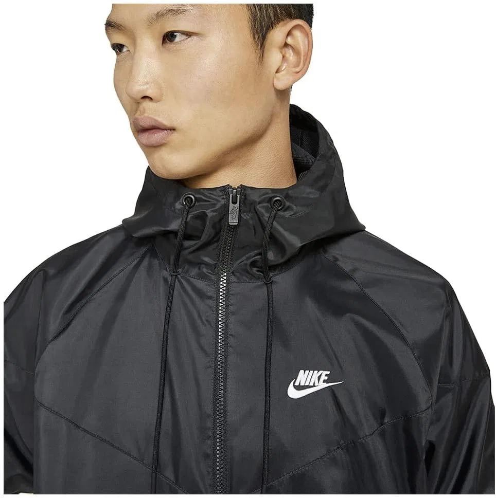 Куртка ветровка Nike Windrunner, черный/белый — фото 3