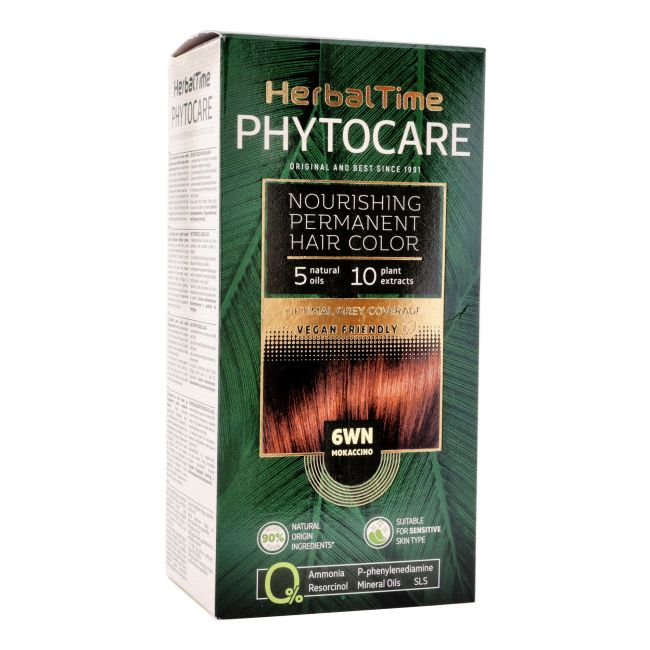 

Питательная стойкая краска для волос Phytocare Herbal Time, цвет 6wn mokaccino