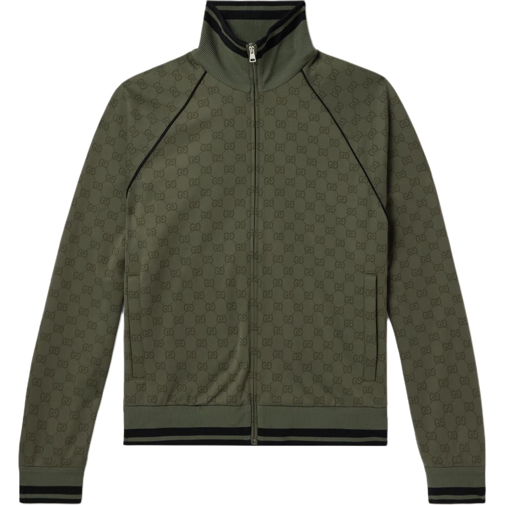 

GUCCI Джерси жаккардовая куртка на молнии, Forest Green