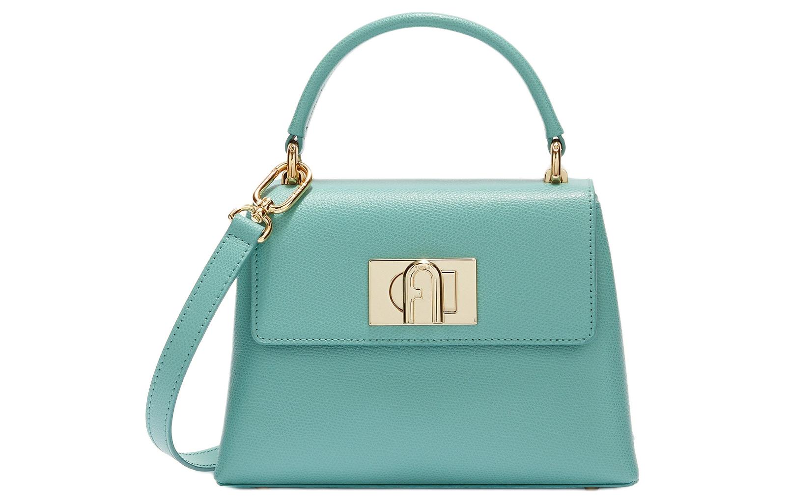 

Furla Текстурированная кожаная сумка через плечо миниатюрная женская в медном зеленом цвете