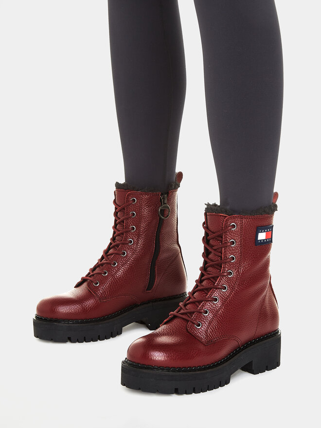 Ботинки по щиколотку Tjw Urban Tumbled Ltr Wl EN0EN02317 Tommy Jeans, красный — фото 4