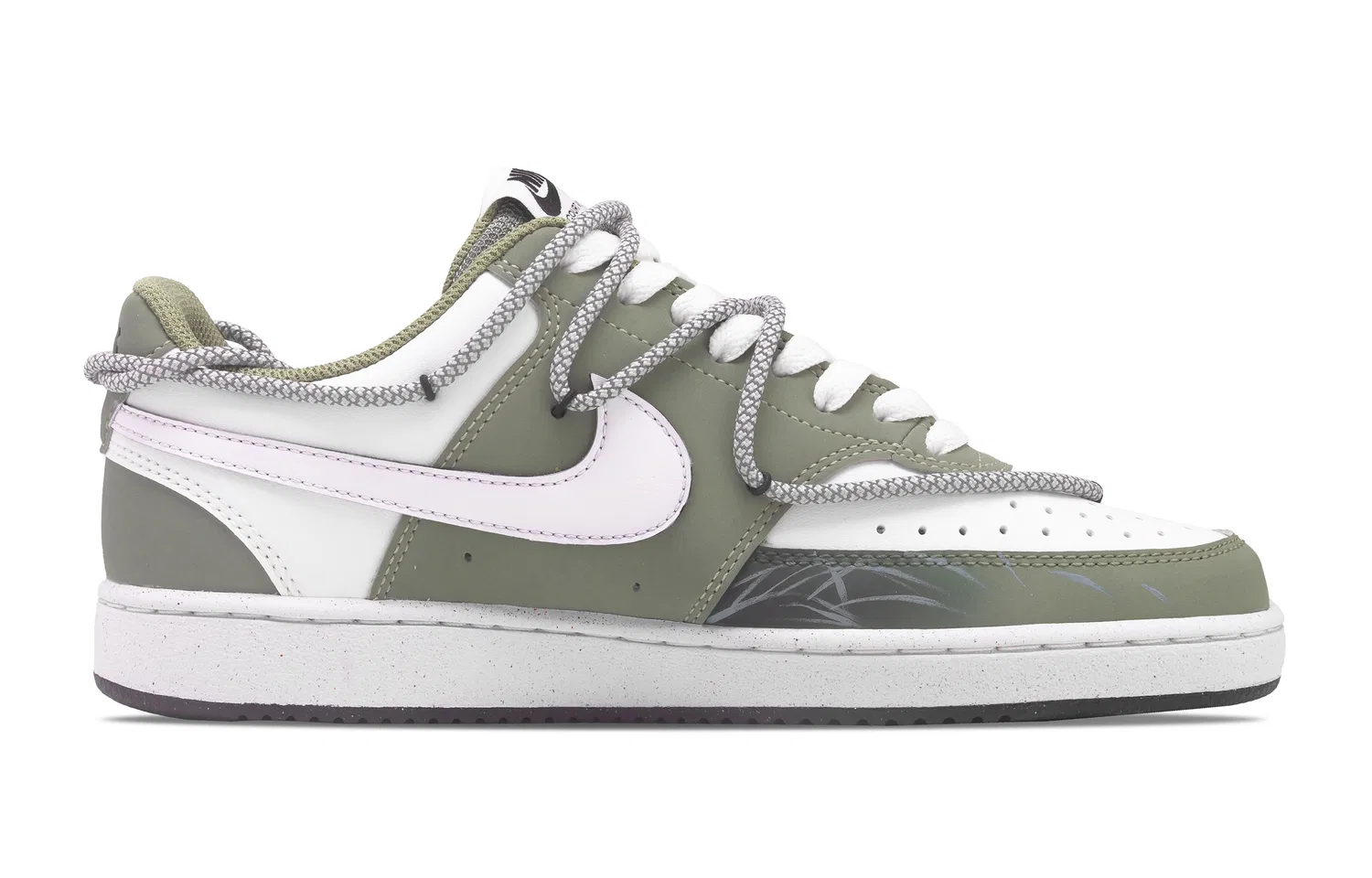 Кроссовки скейтбординговые Nike Court Vision оливково-зеленые — фото 4