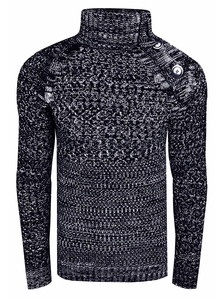 

Водолазка из толстой вязки с застежкой по бокам, темно-синего цвета Rusty Neal