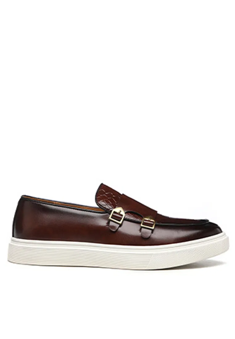 Туфли-лоферы, искусственная кожа, пряжка, модель WZWH-S22 Twenty Eight Shoes, коричневый